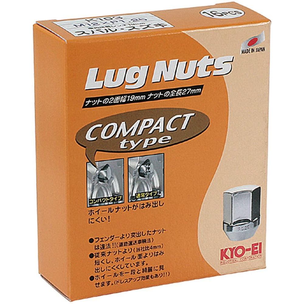 KYO-EI Lug Nut Compact จำนวน 16 ตัว แบบถุง 19HEX M12 x P125 K103-16P