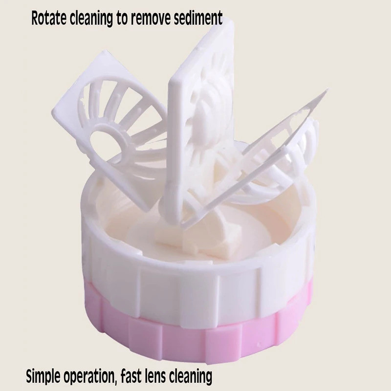 1ชิ้นคอนแทคเลนส์ชุดทําความสะอาดหมุนได้คู่มือแบบพกพาคอนแทคเลนส์นักเรียนความงามการจัดเก็บทําความสะอาดภ