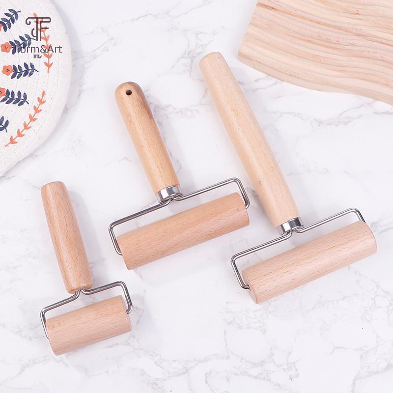 Form & Art 1 PC ขนาดเล็ก Rolling Pin T รูปร่างแป้งไม้คู่มือ Roller ทนทานพิซซ่า Baker Roller ครัว Bak