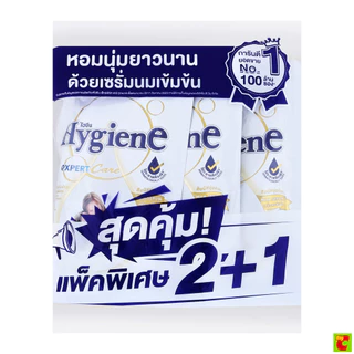 ไฮยีน เอ็กซ์เพิร์ท แคร์ น้ำยาปรับผ้านุ่มสูตรเข้มข้นพิเศษ กลิ่นมิลค์กี้ ทัช 480 มล. แพ็ค 2+1