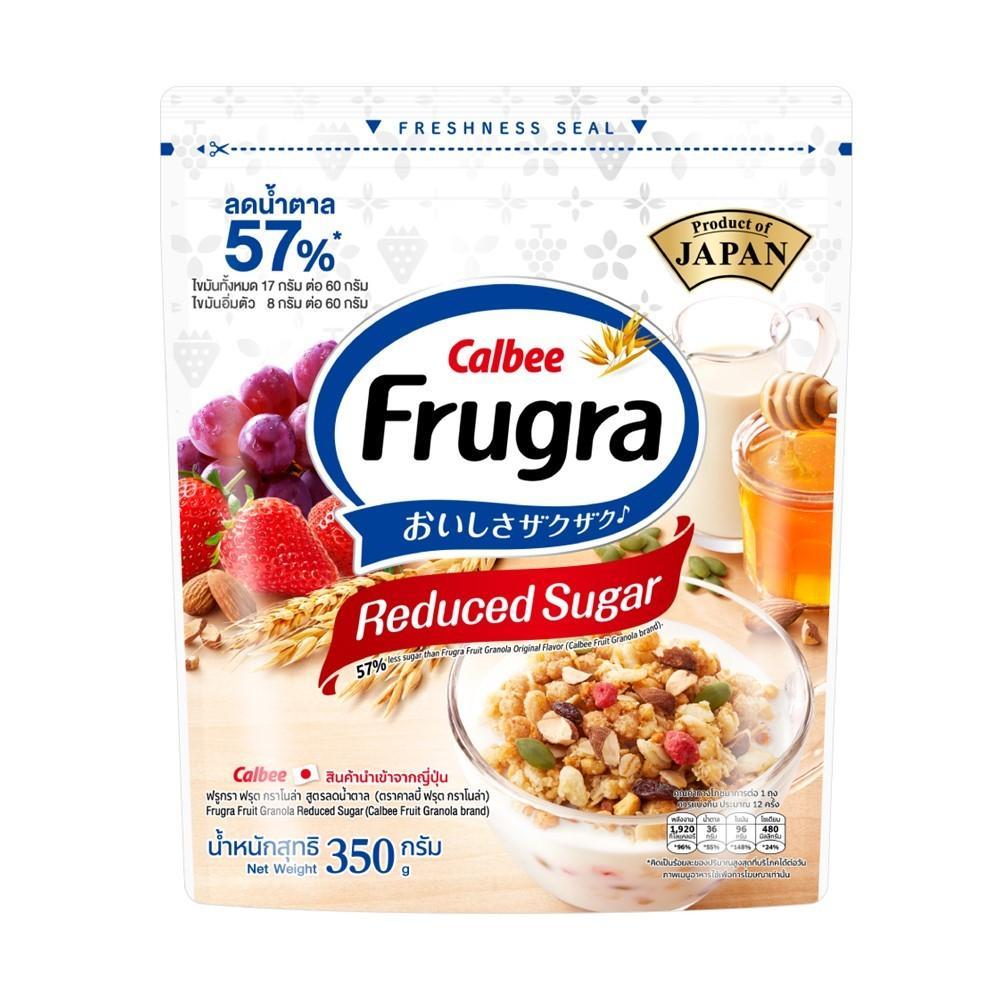 คาลบี้ ฟรูกรา ฟรุตกราโนล่าสูตรน้ำตาลน้อย 350กรัม Calbee Frugra Fruit Granola Reduced Sugar 350g.