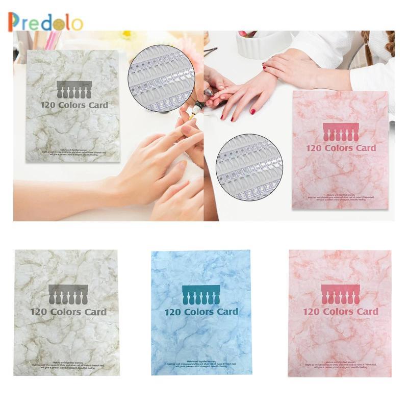 [Predolo] หนังสือแสดงสีเล็บให้ 120 ยาทาเล็บ Swatches Chart Organizer เคล็ดลับเล็บ Easy Preview กระดา