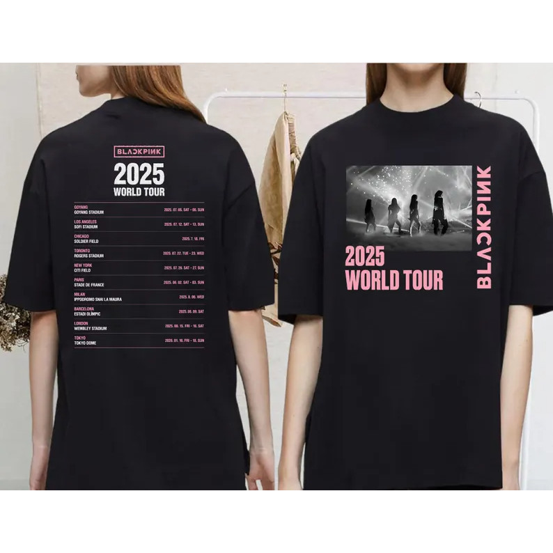 เสื้อยืด BlackPink BlackPink World Tour 2025 เสื้อ Kpop Jisoo Jennie Lisa Rose Merch แฟนอินเทรนด์เสื