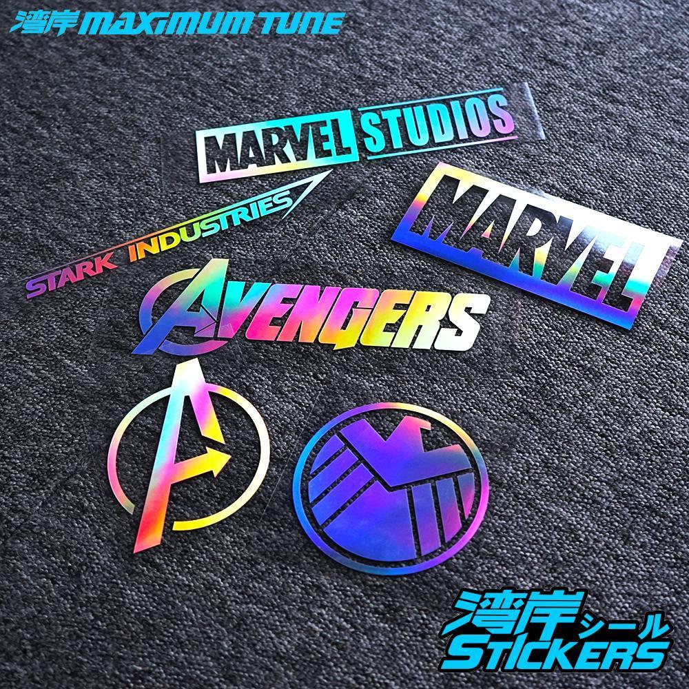 สติ๊กเกอร์ติดรถยนต์ ร้านขายสติ๊กเกอร์เลเซอร์ MARVEL มาร์เวล ภาพยนตร์และทีวี การ์ตูน อเวนเจอร์ส ไอรอนแมน สติ๊กเกอร์กันน้ํา