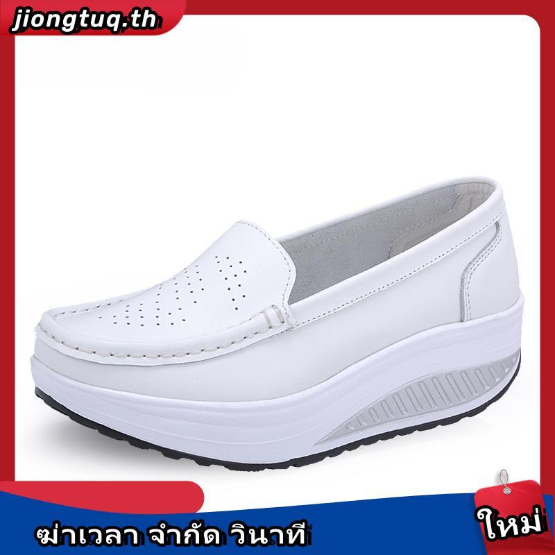 Women's Shoes White Nurse Shoes Swing Work Single Shoes Lady's Heel Platform Shoes