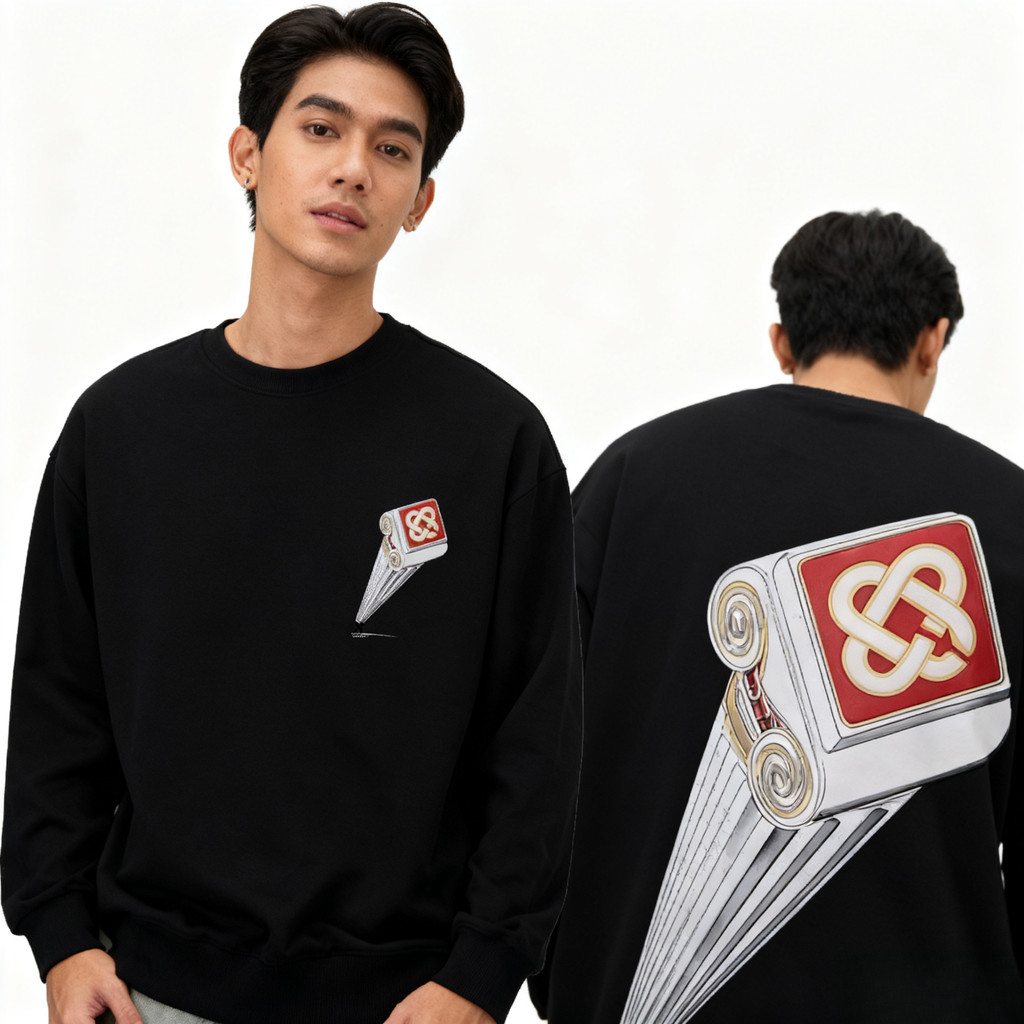 MEN มาใหม่! เสื้อสเวตเตอร์แขนยาวผู้ชายคอกลมแขนยาว Thicken ขนแกะคุณภาพสูง M-XXL