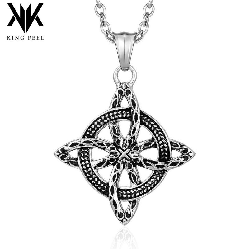 Titanium Steel Eternal Knot Necklace - Unique Nordic Style Jewelry