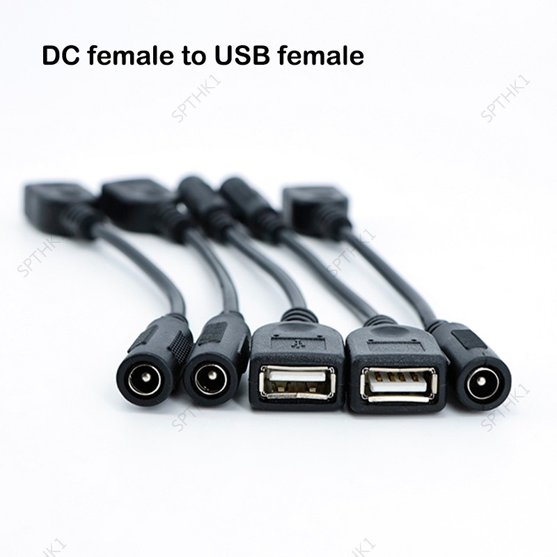 10 ซม.USB 2.0 หญิง Converter to DC หญิง 5.5x2.1 มม.5521 Power Jack Conector 5.5x2.1 อะแดปเตอร์ 5V Ch