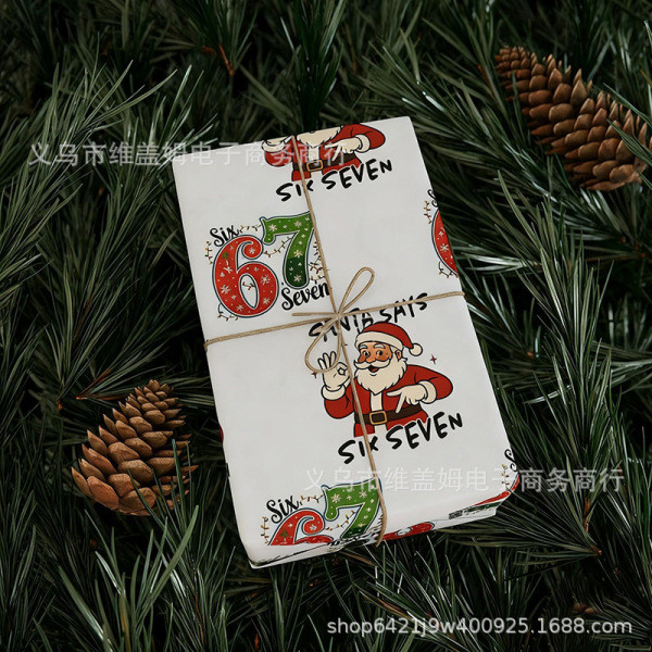 圣诞节包装纸 亚马新品 67款 圣包装纸67 Meme กระดาษห่อคริสต์มาส