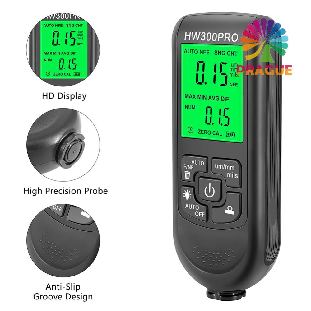 Hw-300pro เครื่องวัดความหนาเคลือบ 0-2000UM Fe & NFe เครื่องทดสอบฟิล์มสีรถ เครื่องวัดความหนาของรถยนต์ เครื่องทดสอบความหนาของสีรถ [prague.th]