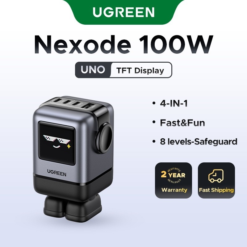 UGREEN 100W GaN Charger Robot Design Quick Charge 4.0 3.0 PPS PD Fast Charger สําหรับโทรศัพท์แล็ปท็อ