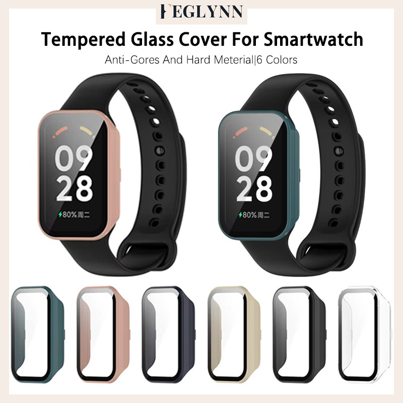 ฝากระจกนิรภัย for Xiaomi MiBand 9 Active กรณีป้องกัน PC ครอบคลุมเต็มรูปแบบพร้อมฟิล์ม for Smartwatch Redmi Band 3