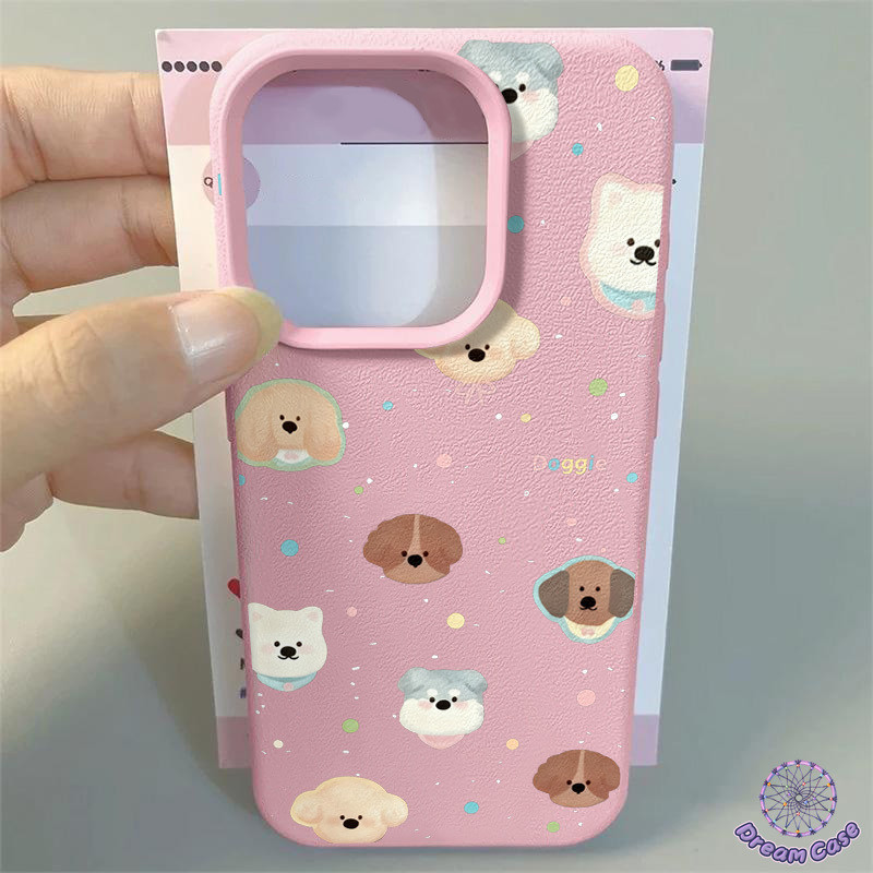 เคสไอโฟน11 เต็มหน้าจอลูกสุนัขน่ารักสีสันสดใสจุดอ่อนสำหรับ IPhone 13 11 16 17 15 Pro Max 12 13 Pro Max XS Max 8 7 Plus