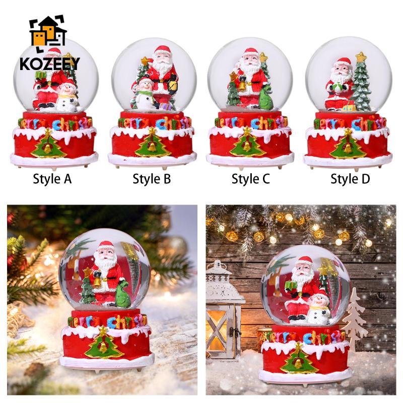 KOZEEY LED คริสต์มาส Snow Globes ดนตรีคริสต์มาสคริสตัลบอลตาราง Centerpiece ดนตรี Xmas Snow Globes สํ