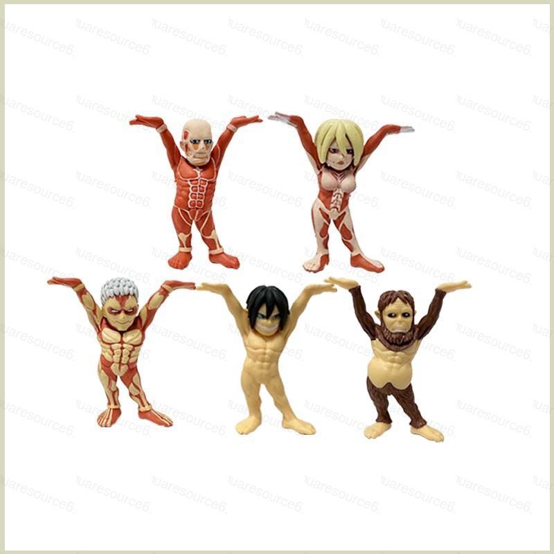 SC 5pcs Attack On Titan Action Figure รุ่น Q Armored Titan Colossal Titan หญิง Titan Beast Titan ของ