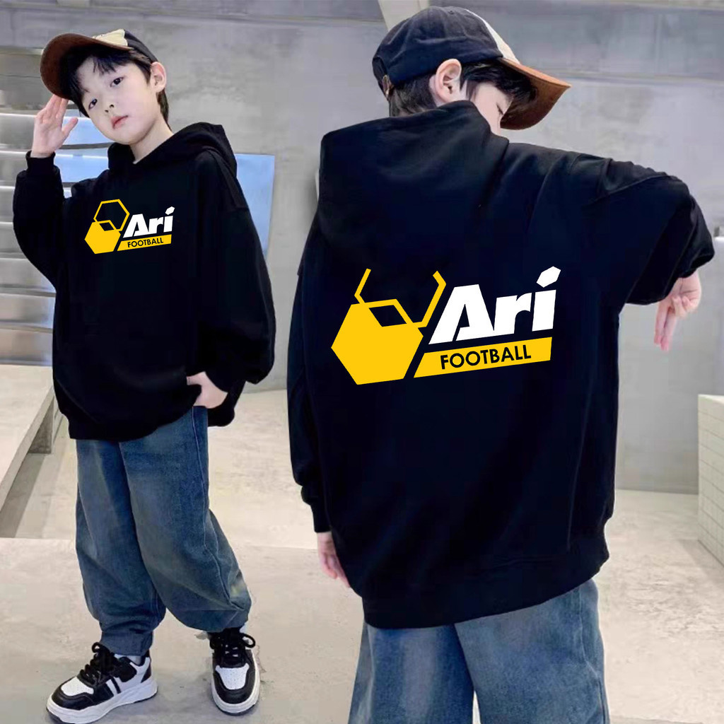 9 🔥ผ้าฝ้าย Hoodie👕 เสื้อฮู้ด Ari Football Jersey ฮู้ดแขนยาว Cotton Fashion ฮู้ด Graphic Ari Kids Hoo