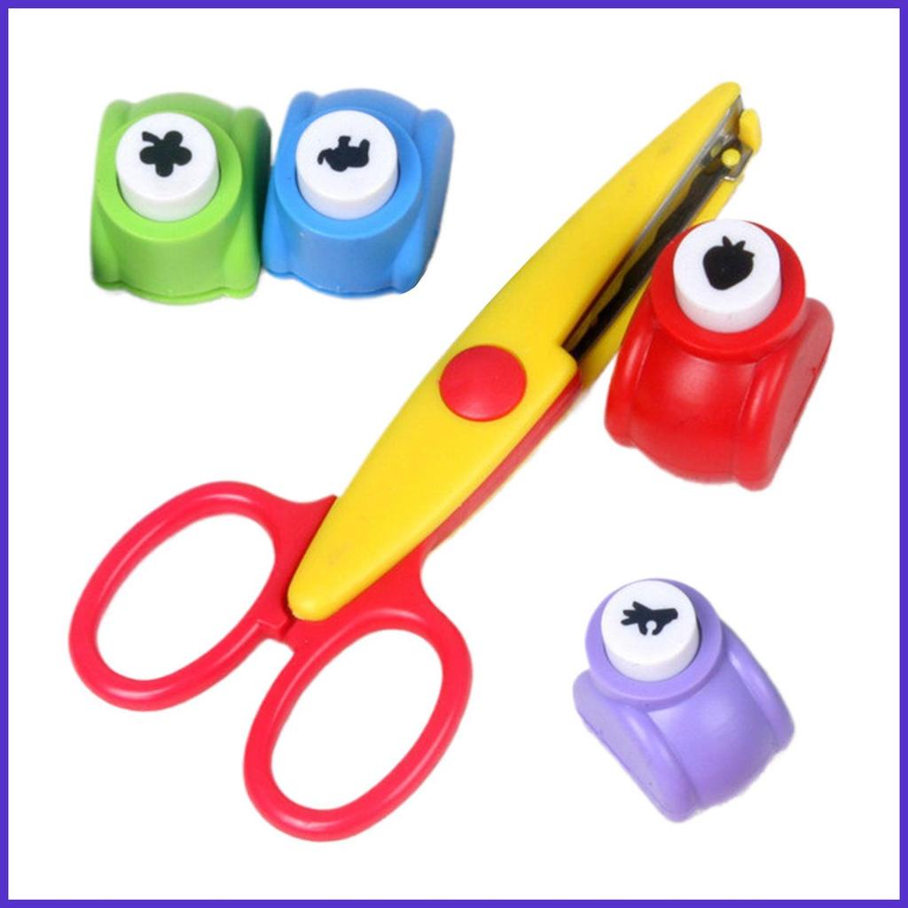 Punch Craft ชุด Handmade เด็ก Hole Punch และ Craft กรรไกรชุดเครื่องตัดรูปร่างสําหรับงานฝีมือสนุกเรีย