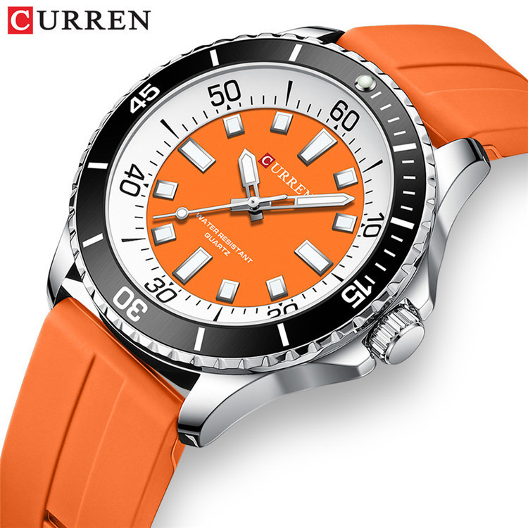 CURREN/CURREN 8448 นาฬิกาแบรนด์กลางแจ้ง Unisex Large Dial Men Tape Watch