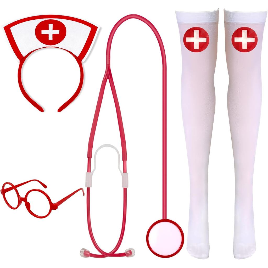 QLINLEAF Halloween Nurse Headband Costume Accessories Women for Halloween Nurse Party Cosplay