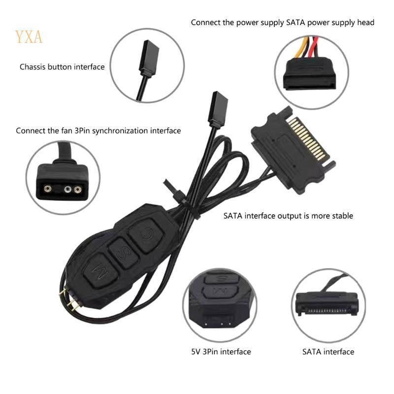 YXA ARGB Controller 3Pin 5V ARGB Splitter Cable ไฟ LED Pin ARGB Controller