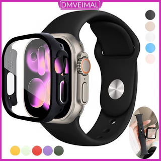 สายคล้องซิลิโคนสำหรับเคสพีซี for IWatch Apple Watch Ultra 3 2 SE 3 Series 11 10 9 8 7 6 5 4 3 ขนาด 49มม. 45 44 46 42มม.