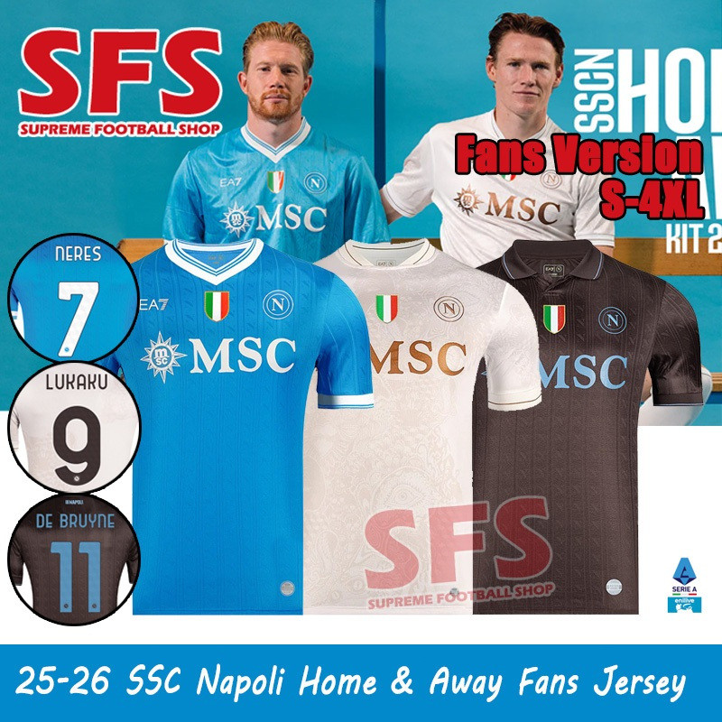 SSFSHigh Quilty 25-26 Sport Top SSC Napoli Jersey Soccer Jersey Men Shirts Fans Version S-4XL