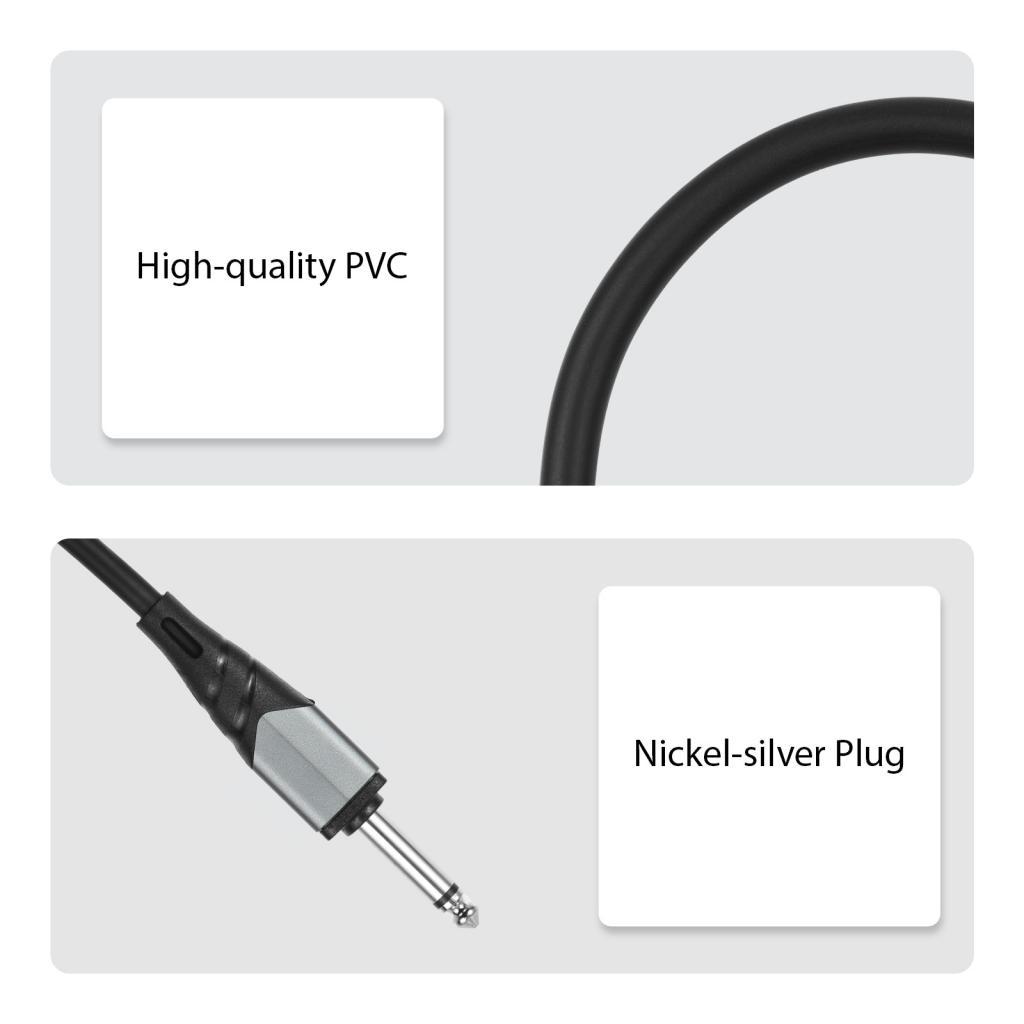 Musicalbase-TH เครื่องเสียงสายกีตาร์สายไฟแอมป์ไฟฟ้า 10m33ft 6.35 มม.ชายตรง-to-