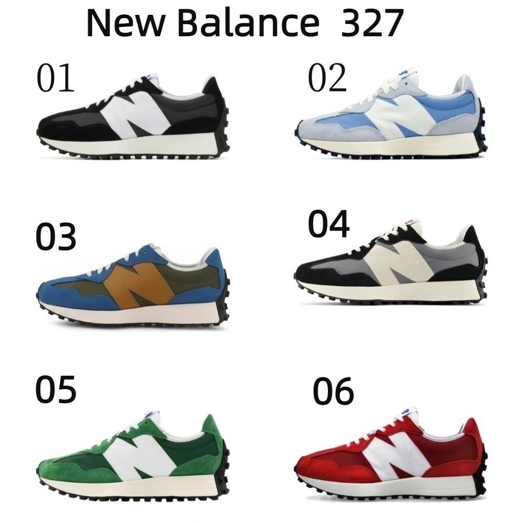 รองเท้า New Balance 327 สไตล์วินเทจ ทรงเตี้ย สำหรับวิ่ง unisex สีดำ