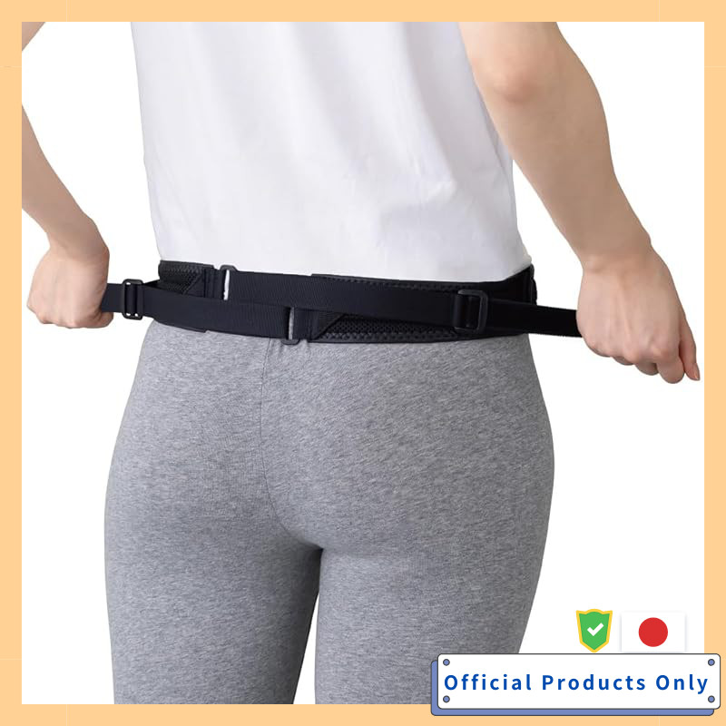 Lower Back Pelvic Belt Supporter Unisex Sports Work Golf Tennis Stability Black Slim Type LL