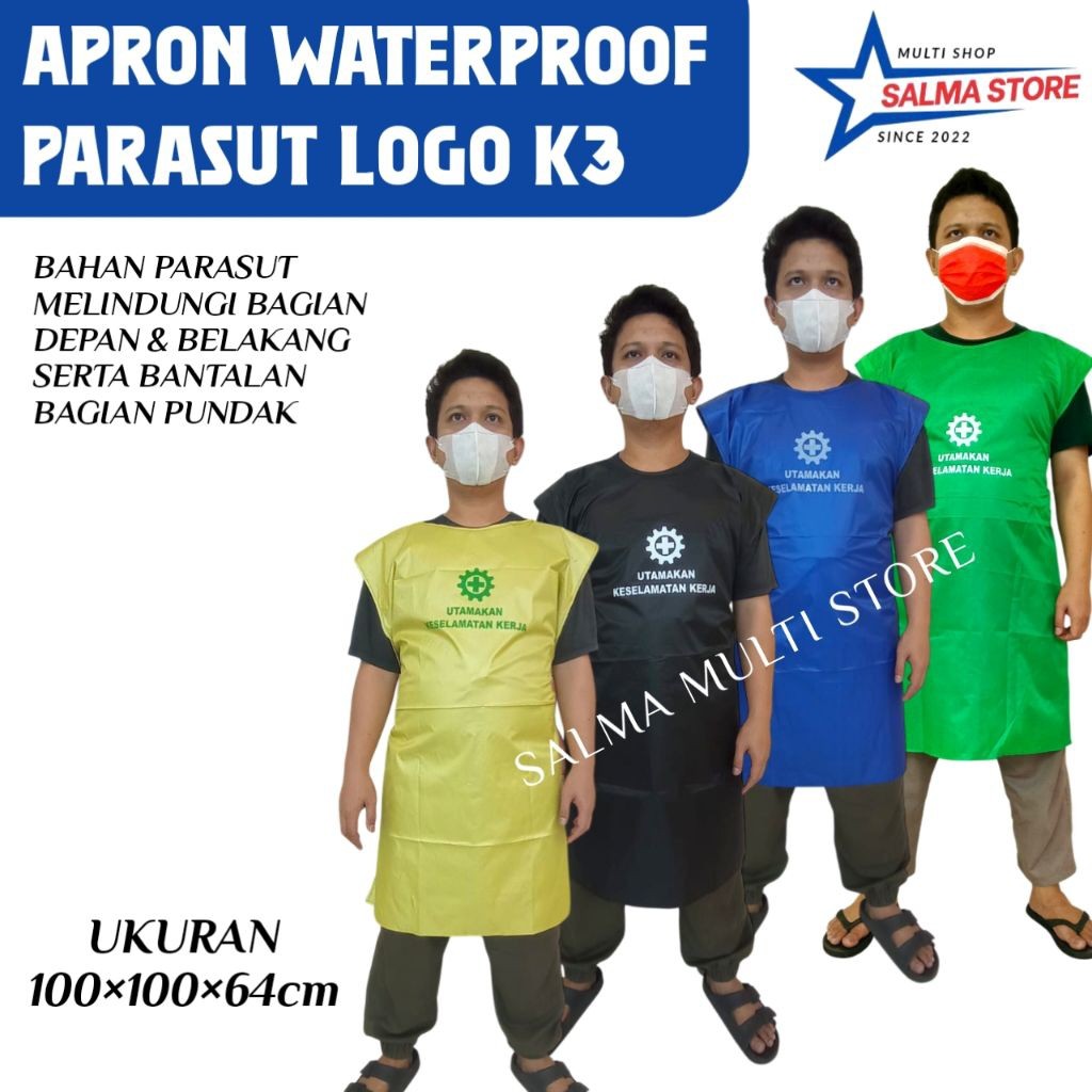 AIGEN APRON PARACHUE MATERIAL K3 โลโก้กันน้ํา PARACHUE APRON K3 หน้าจอการพิมพ์ 100Pcs100Pcs68 ซม.