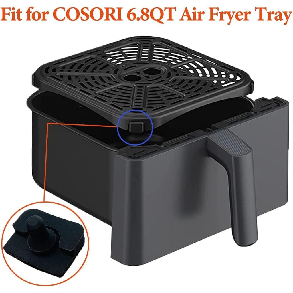 8PCS Air Fryer Silicone Rubber Bumpers for 6.8QT COSORI Air Fryers, Upgraded Air Fryer Rubber Feet, 