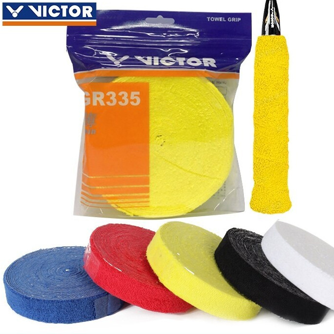 🏸✨ VICTOR Towel Grip GR335 🌟 กริปผ้าขนหนูบางพิเศษ 💧 ซับเหงื่อดีเยี่ยม ✋ จับกระชับ สบายมือทุกเกม!