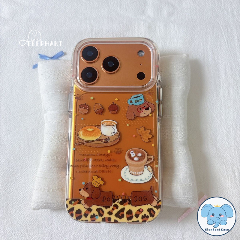 สำหรับIPhone 11 17 Air 15 13 12 16 14 Pro Max X XR XS Max 7 14 15 16 Plus SEโดนัท เชสนัท คอฟฟี่ ลูกสุนัข กำไลข้อมือ ฝาใส - รูปที่ 4