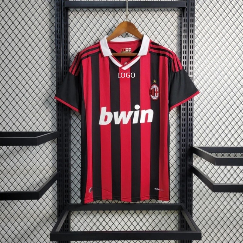 2009/10 ACMilan Home Retro Edition เสื้อฟุตบอลและเสื้อสําหรับ S-2XL