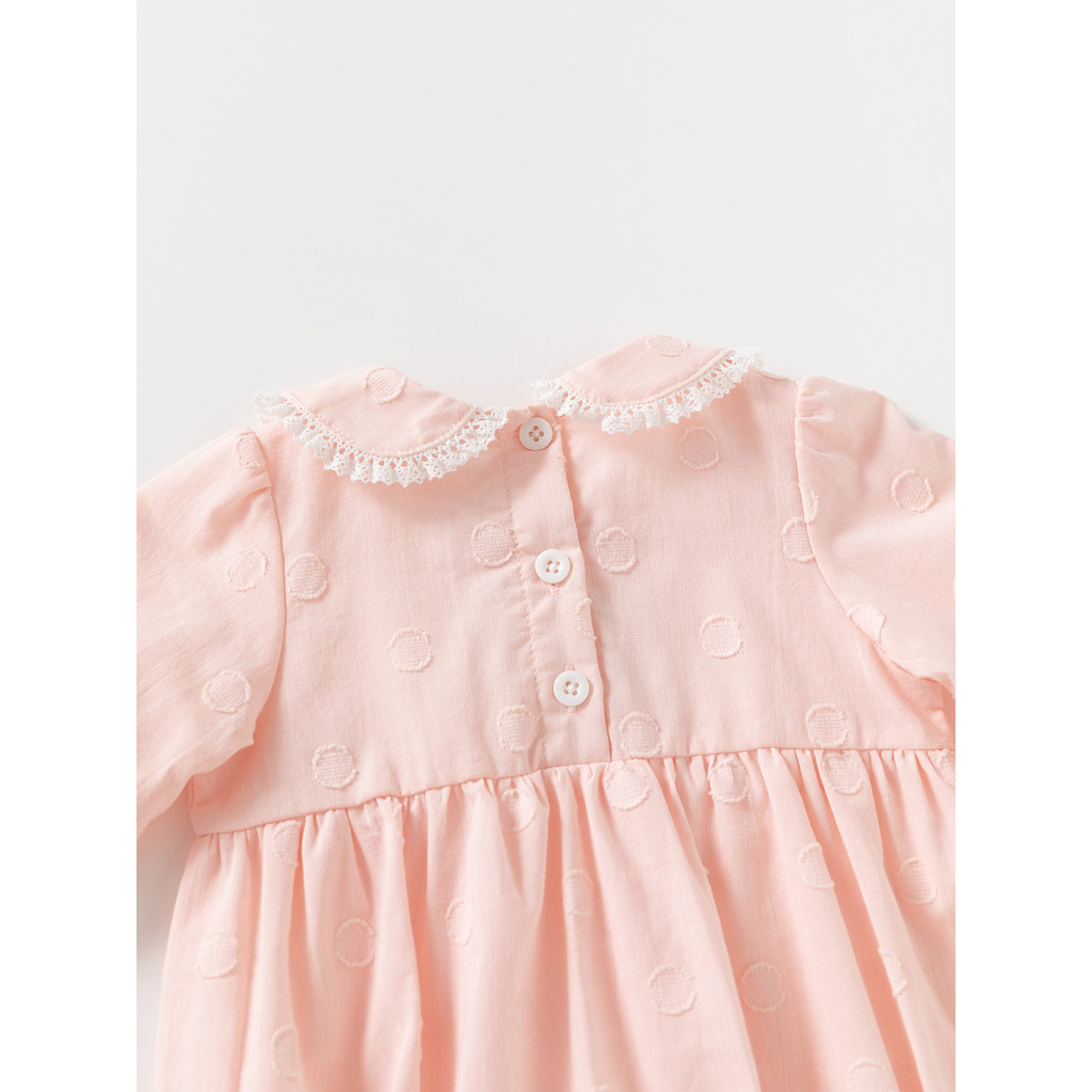 Ruffles Peter pan collar เด็กทารกชุดบอดี้สูทปักดอกไม้เจ้าหญิงเสื้อผ้าเด็กผู้หญิงสําหรับฤดูใบไม้ร่วง - รูปที่ 4