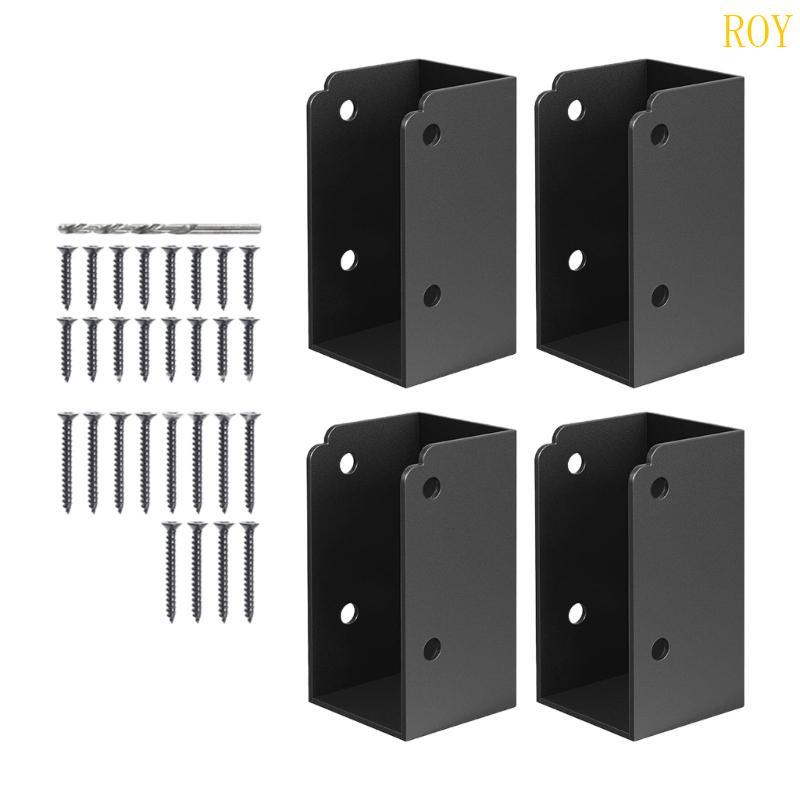 ROY 4 ชิ้น Heavy Duty Railing Bracket Connector บันไดรั้ว Rail Brackets สําหรับ 2x4 นิ้วโพสต์ Railin