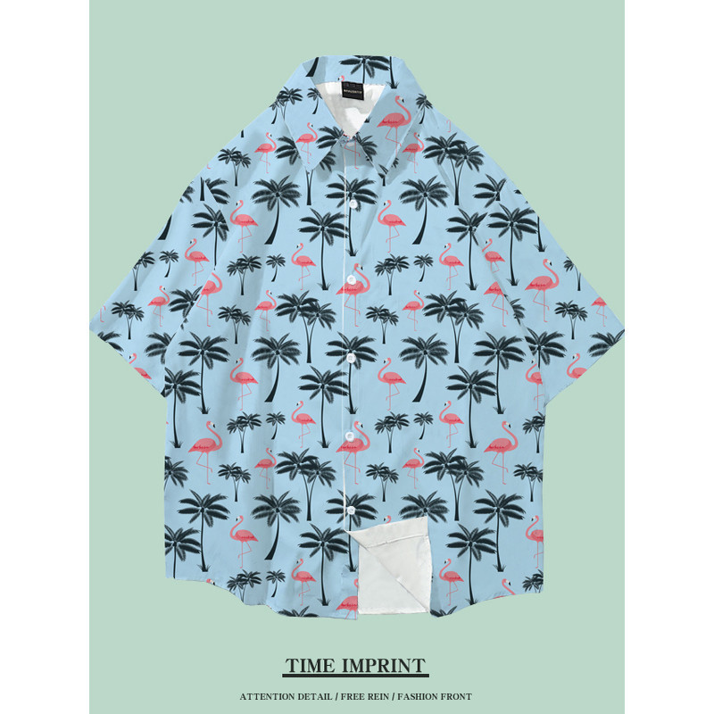 เสื้อฮาวายแขนสั้นลายดอกไม้ GTA 6 Tommy เหมาะสำหรับไปทะเล