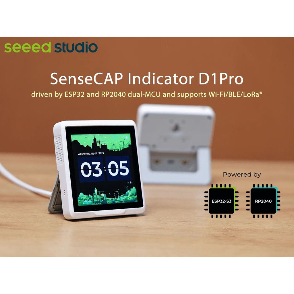 ตัวบ่งชี้ SenseCAP D1Pro แท่นพัฒนา IoT ด้วยเทคโนโลยีESP32S3 และRP2040 พร้อมหน้าจอสัมผัส