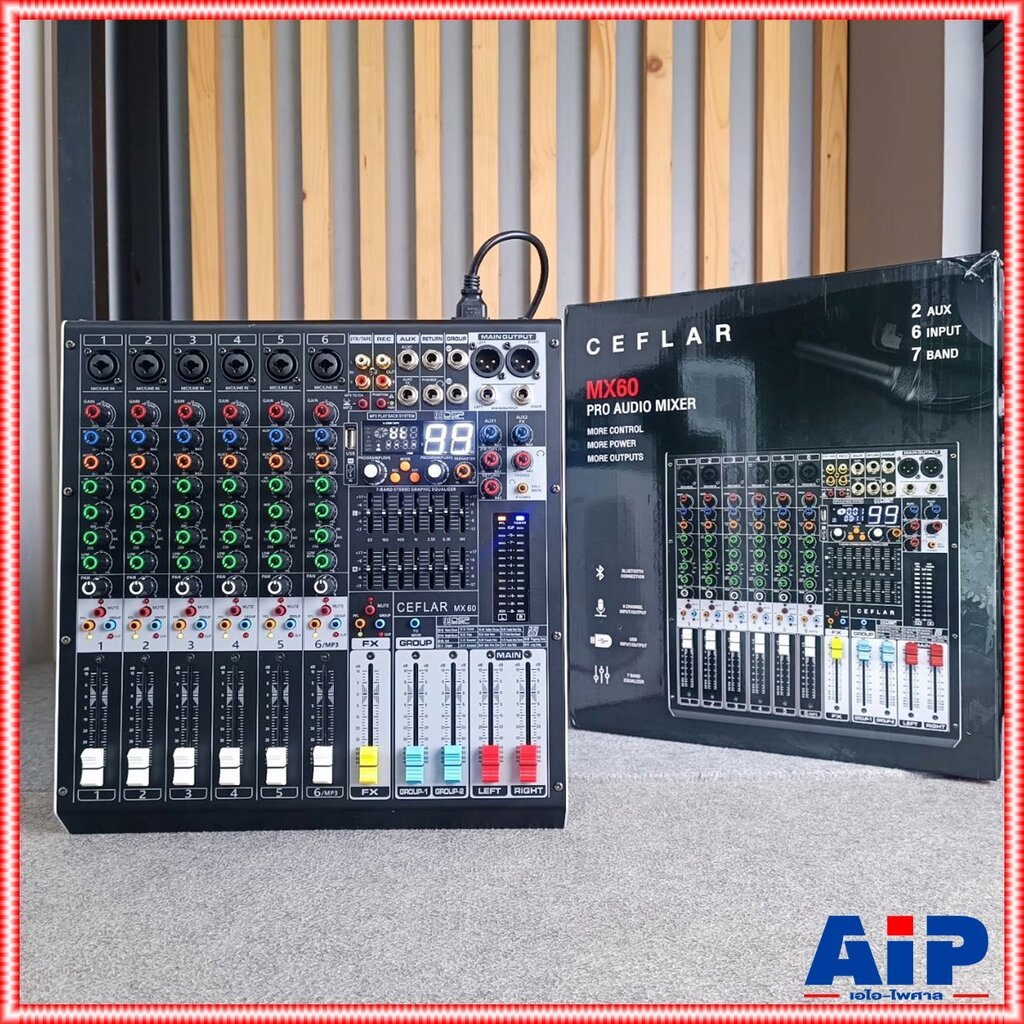 Ceflar MX-60 MIXER มิกเซอร์อนาล็อก ช่องเสียบไมค์ 6 ช่อง มิกเซอร์ เครื่องปรับแต่งเสียง มิกซ์เซอร์พร้อมเอฟเฟค MX 60 MX6...