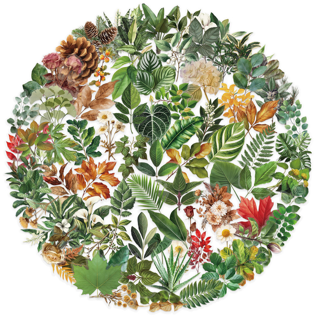 สติ๊กเกอร์ใส Green Plant Leaf Series (100 ชิ้น) - สติ๊กเกอร์ธีมธรรมชาติสดสําหรับโครงการทํามือ DIY, อุปกรณ์และเครื่องมืออิเล็กทรอนิกส์ Embellishment