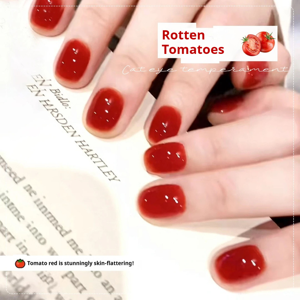 [ANNIES] ยาทาเล็บสีมะเขือเทศ Cat Eye Phototherapy Glue White Red Gel Nails Shop Must-Have