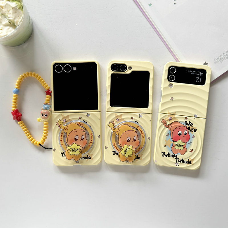 เคสโทรศัพท์แบบพับได้สําหรับ Samsung Galaxy Z Flip7 Flip6 Flip5 Flip4 Flip3 Boyang ออกแบบน่ารัก Star Bearer วงเล็บแม่เหล็กสร้อยข้อมือ hard tpu เคสโทรศัพท์