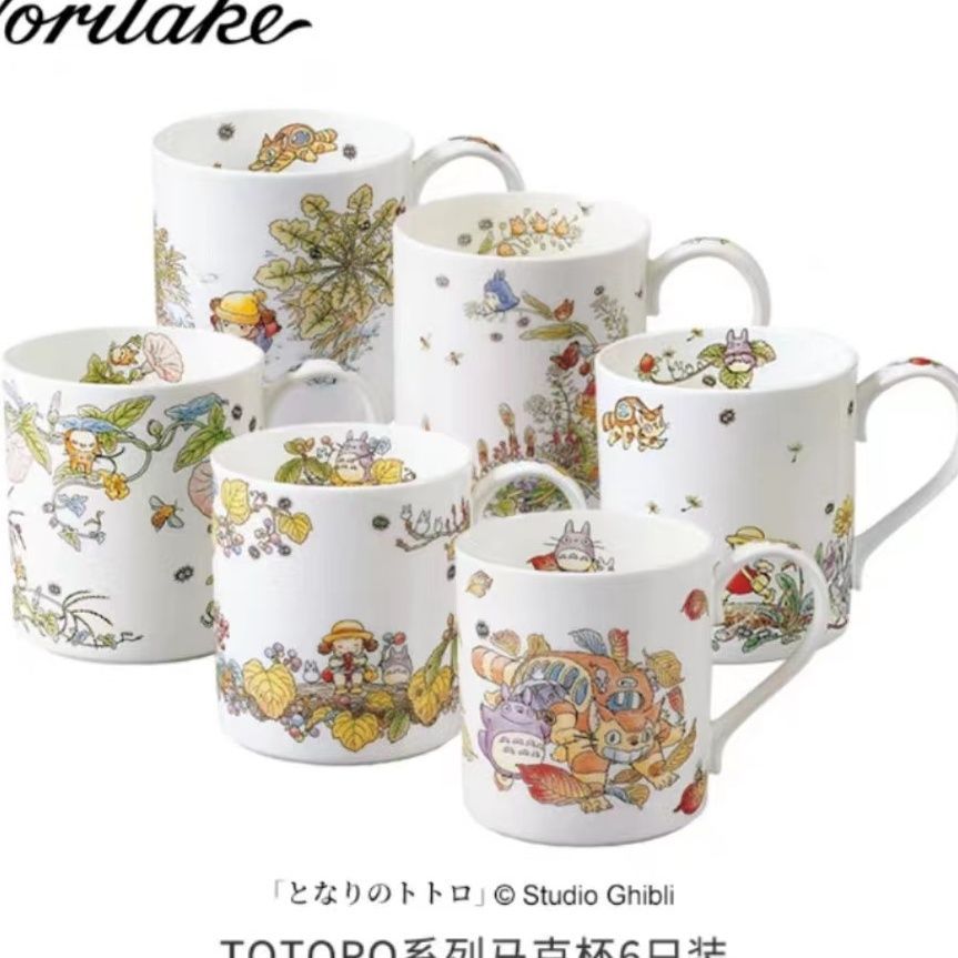 Noritake TOTORO แก้วกระดูกแก้วเซรามิก แก้วนํ้าชา กาแฟ แก้วมัค แก้ว TOTORO ของขวัญชุด J8ZW Noritake T