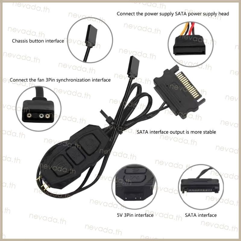 Nev ʚɞ ARGB Controller 3Pin 5V ARGB Splitter Cable ไฟ LED Pin ARGB Controller