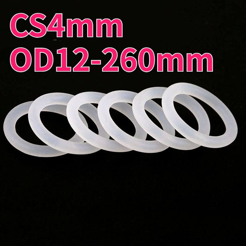 O-ring ประเก็น CS4mm*OD12-260mm O-ring แหวนซิลิโคนสีขาวซีลเกรดอาหารแหวนยางกันน้ําปะเก็นยืดหยุ่น999-M