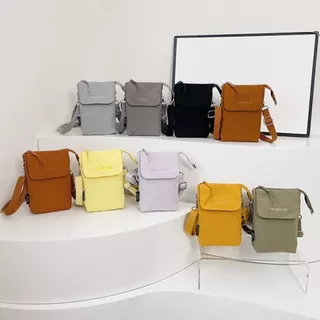 RIPPL กระเป๋าสะพายข้าง, กระเป๋าใส่โทรศัพท์สีทึบไนลอน, ขนาดมินิอินเทรนด์ กระเป๋าสะพายไหล่สายปรับได้น้ําหนักเบาพิเศษ