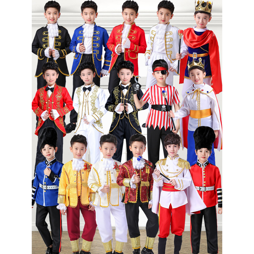 ชุดคอสเพลย์ธีมคริสต์มาสสำหรับเด็ก King, Prince, Duke, Minister และ Guard พร้อมเครื่องประดับสำหรับแต่