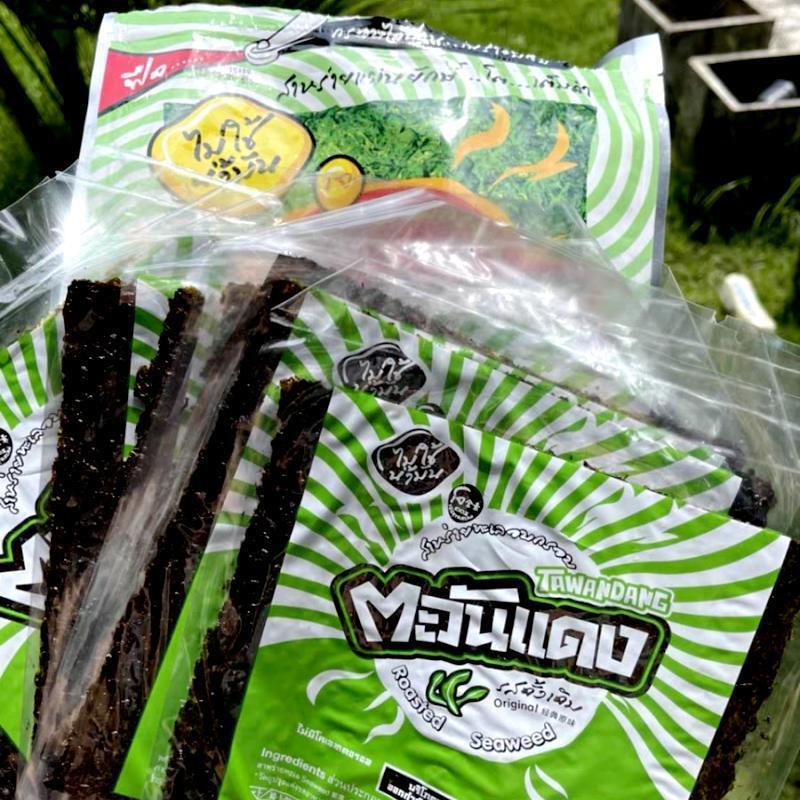 T Thailand BIG C Seaweed สไปซี่ ชิ้นใหญ่ ตะวันดัง กรอบนําเข้า ขนมสาหร่ายเด็กสําเร็จรูป