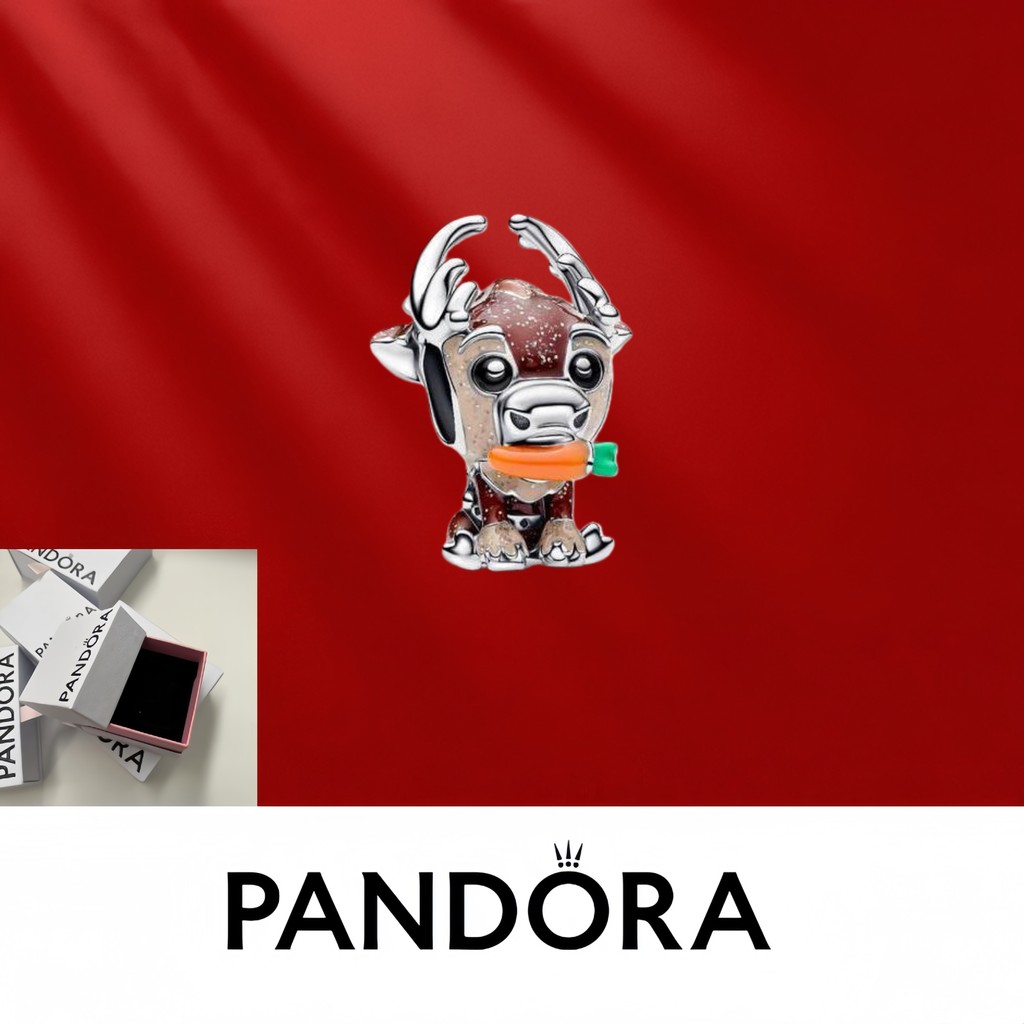 เครื่องประดับเงินแท้ S925 Disney Frozen Sven Charm มาพร้อมกล่องบรรจุภัณฑ์