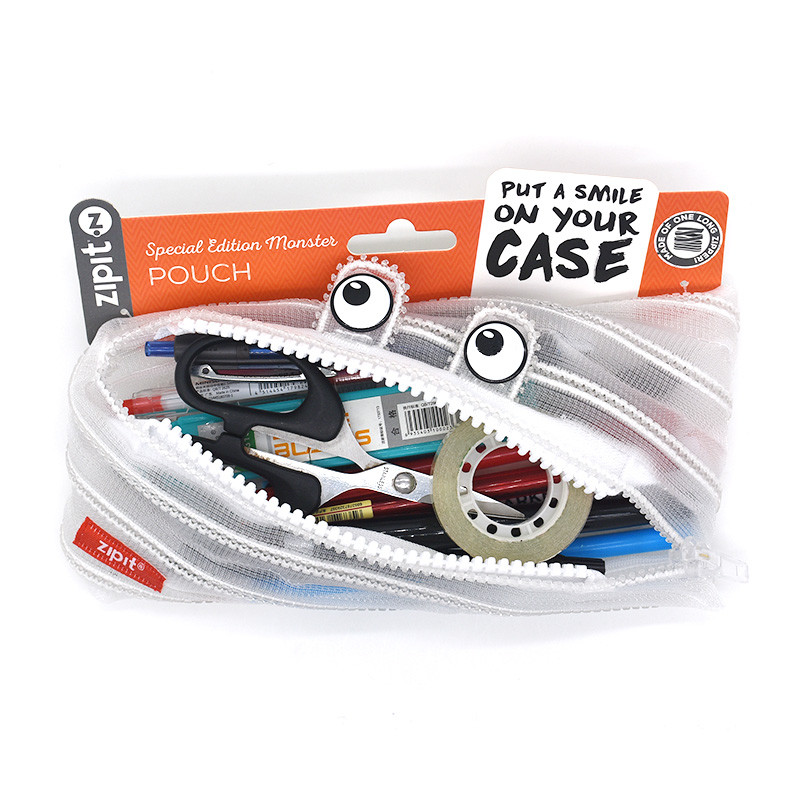 ของแท้ ZIPIT โปร่งแสงดินสอ One Zipper ดินสอกระเป๋ากระเป๋าเก็บกระเป๋าเครื่องสําอางเครื่องเขียนนักเรีย